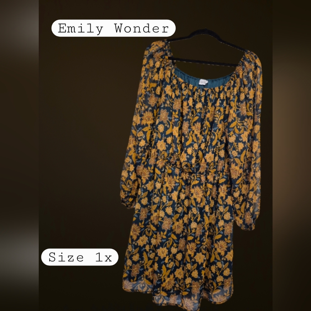 Emily Wonder Teal and Yellow Dress
